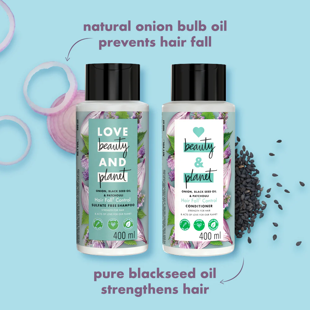 Onion, Black Seed & Patchouli Shampoo + Conditioner Combo - 400 ml Each - Image 4