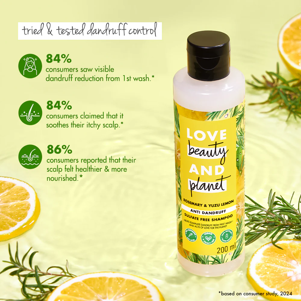 Rosemary & Yuzu Lemon Anti Dandruff Shampoo - 400 ml - Image 3